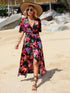 printed-surplice-short-sleeve-maxi-dress OhSoStyled - Sophia's Style in Black-2